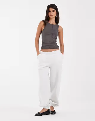 Noisy May cuffed sweatpants in light gray