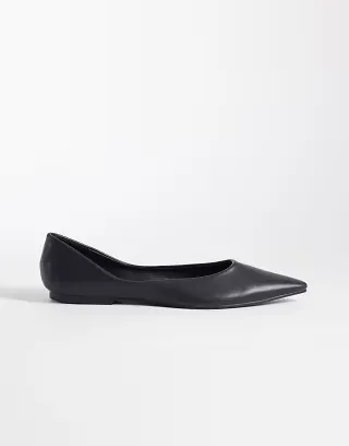SEQWL Scar pointed ballet flats in black