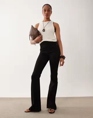 ASOS DESIGN Tall power stretch sculpt flare jeans in black