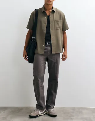 ASOS DESIGN loose trouser in gray with belt