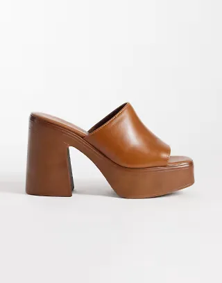 Free People Zoe platform sandals in chestnut leather
