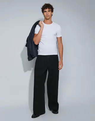 ASOS DESIGN extreme baggy jeans in black with pleats