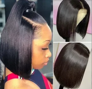 Glueless Wigs 13x4 Short Bob Wigs Bone Straight Lace Front Human Hair Wigs for Women Brazilian HD Transparent Lace Front