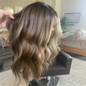 13x4 HD Transparent Lace Front Wig, 200% Density Body Wave, Long Natural Wave Lace Frontal, Balayage Brown Brunette, Glu