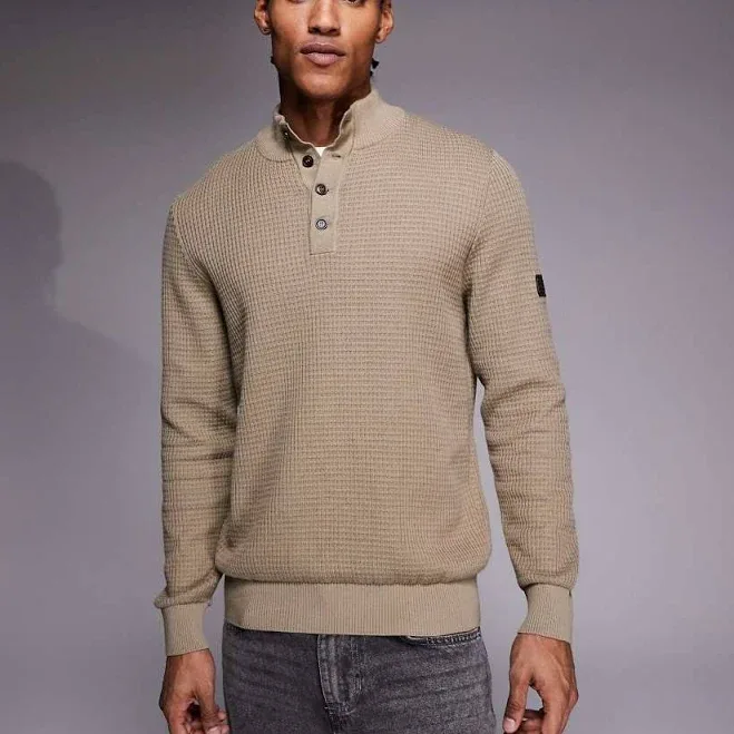 Barbour International – Herringbone Knit Jumper – Men – Cotton - L - Grey
