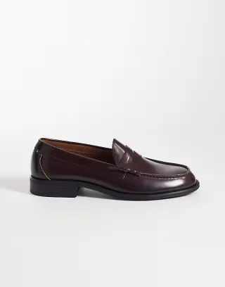 NOAK made In Portugal penny loafers in brown leather