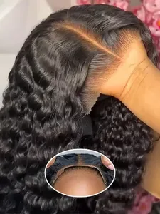 Curly Water Wave Wig with HD Lace Frontal, Glueless Design, and Deep Wave Style - High Density