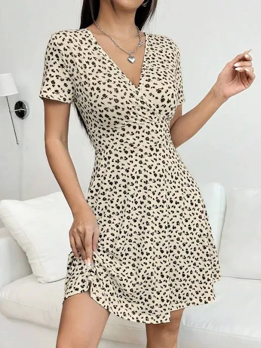 SHEIN Women's Polka Dot Wrap Dress