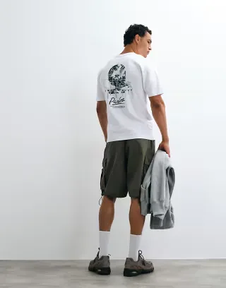 Parlez T-shirt with graphic back print in white
