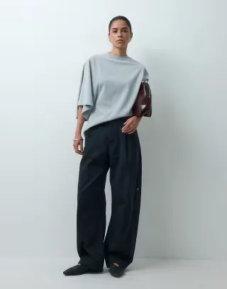 ASOS DESIGN casual utility pants with pocket detailing in black