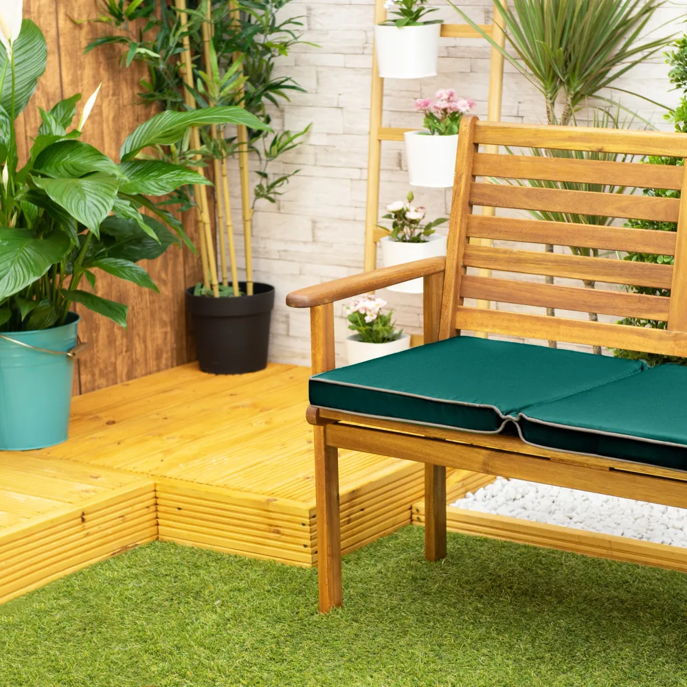 Foldable 3-Seater Bench Cushion Outdoor Garden Bench Replacement Seat Pad