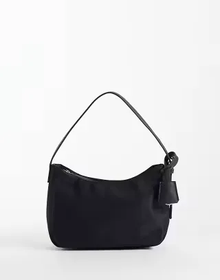 ASOS DESIGN nylon shoulder bag in black