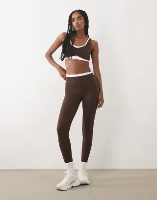 Abercrombie & Fitch YPB studioflex leggings in brown - part of a set