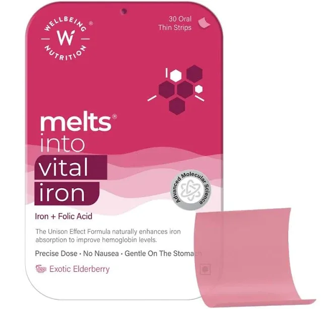 Wellbeing Nutrition Vegan Iron Supplement with Folic Acid