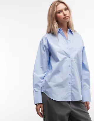 ASOS DESIGN oversized shirt in blue
