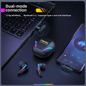 ONIKUMA T27 Wireless Gaming Earbuds RGB IPX4 Waterproof ENC Noise Cancelling Headphones Dual Connection for PS4/5 Phone