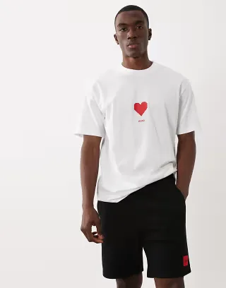 HUGO Red Diz box logo shorts in black