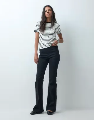 ASOS DESIGN power stretch sculpt flare jeans in black