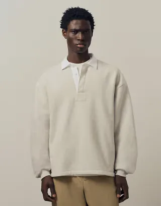 A.Collective heavyweight rugby polo in gray