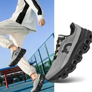 Mens Ultra-Light Breathable Mesh Running Shoes, Shock-Absorbing Thick Sole Sports Sneakers