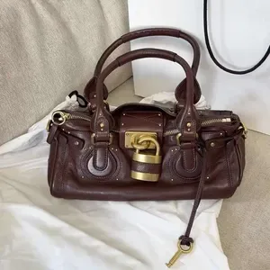 Paddington Padlock Shoulder Bag - Large Tote with Classic Design in Black, Beige & Camel - Womens Stylish Everyday Handb