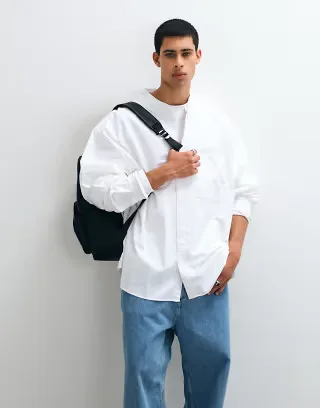 ASOS DESIGN oversized oxford shirt in white