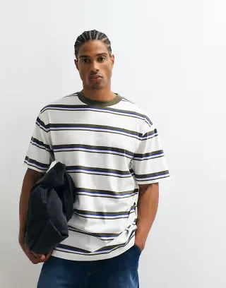 ASOS DESIGN oversized T-shirt in blue stripe