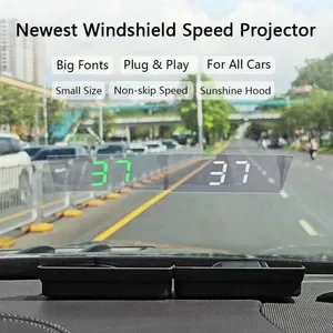 W1 HUD Windshield Head Up Display - GPS Speedometer with 0 Power Consumption for All Cars - Clear Car Electronics Access