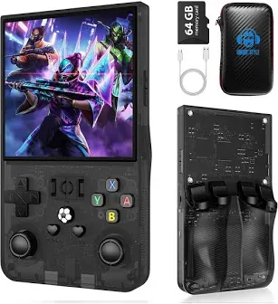 R36max Handheld Game Console, Retro Gaming Console With 4000mah Battery - One size