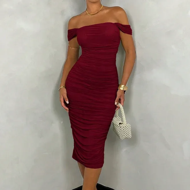Shein Women's Elegant Off Shoulder Bodycon Dress