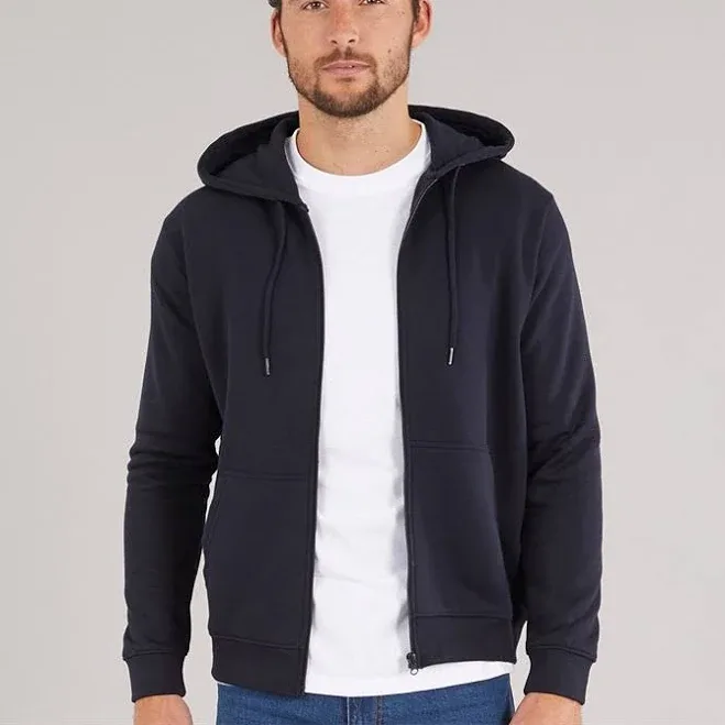 Mens Zip Through Fleece Hoodie