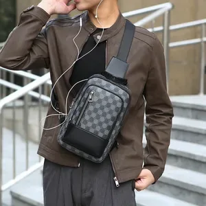 Designer Bag Mens Large Capacity Crossbody Bag - Luxury Checkerboard Pattern Shoulder Bag for Travel and Casual Use