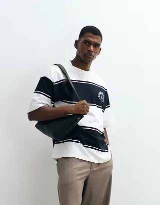 ASOS DESIGN oversized T-shirt in white stripe