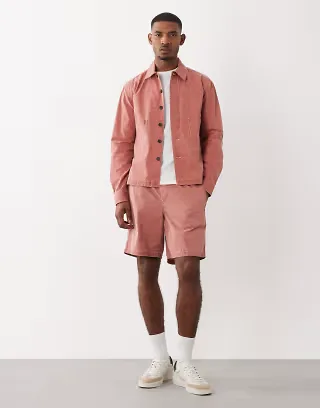 Farah Mattison shacket and Swinton shorts set in red