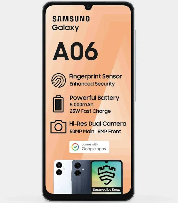Samsung A06 Dual Sim 15GB Blue - 6.7" FHD+ Display Smartphone. Samsung - Sold by Hi