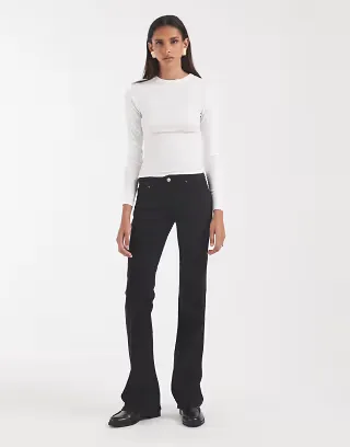 ONLY Tall Lola super low waist flared jeans in washed black