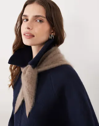 ARKET pure cashmere neck tie scarf in beige