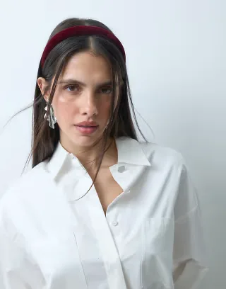 Accessorize velvet headband in burgundy