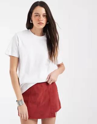 JJXX denim skort in red wash