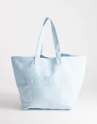 Topshop large canvas tote bag in cornflower blue