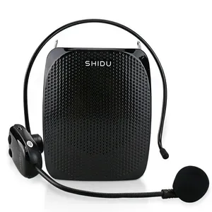 SHIDU 10W Rechargeable Portable Wireless Voice Amplifier - Wearable Megaphone, UHF Microphone, 10-Hour Battery, TPU Plas