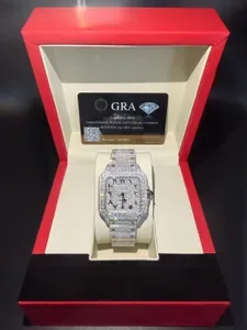 moisanite GRA certificate Pass Dia Tester Mens Square Wrist Iced Out Stainless Steel Buss Down Custom Watch Brand trend