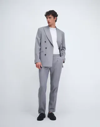 ASOS DESIGN slim suit in light blue wool blend tweed