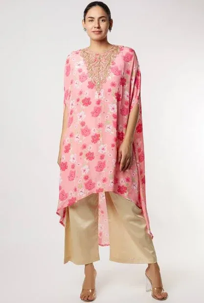 Women's Floral Printed & Embroidered Kurta Set