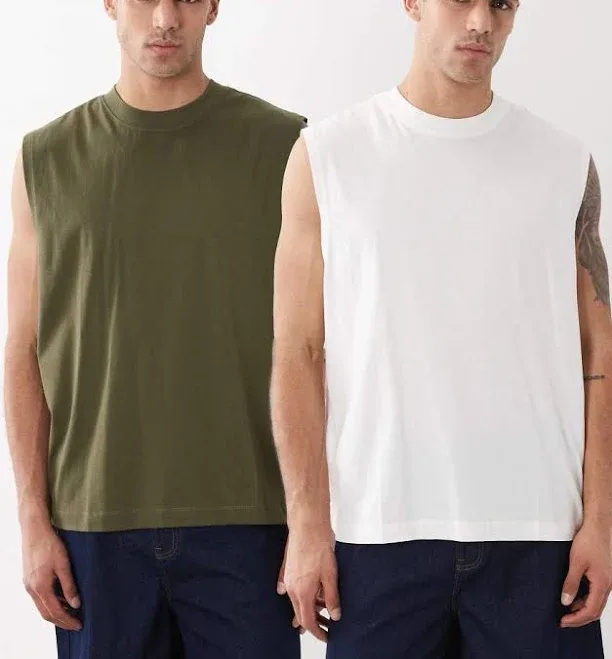 ASOS Design Essentials 2 Pack Oversized Tank Tops