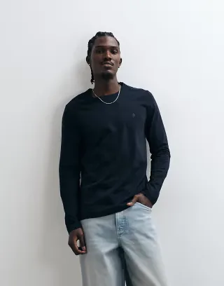 French Connection long sleeve crew neck t-shirt in black