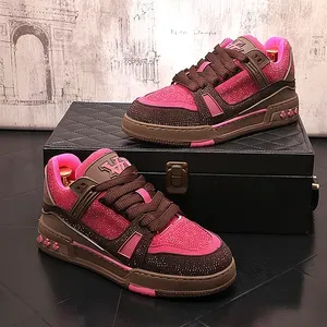 Free shipping trendy and fashionable rhinestone casual shoes with design sense board shoes</str