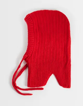 ASOS DESIGN knitted hood in red