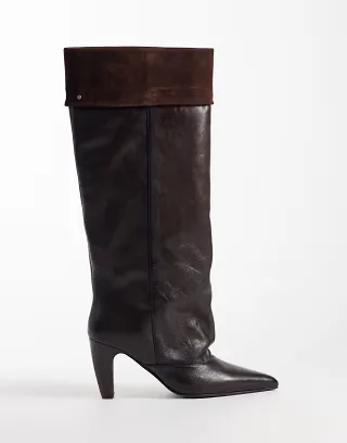 Bronx Low-Jadey heeled knee boots in coffee bean