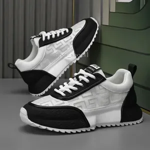 Mens Chunky Sneakers - Breathable Casual Running Shoes for Men - Lace-Up Platform Vulcanized Big Size 44
